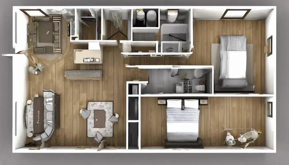 2 Bedroom 1 Bath Barndominium Floor Plans