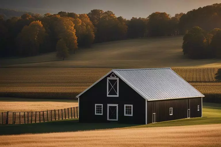 black and brown barndominium